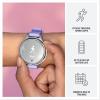 imageGarmin Lily 2 Active Small and Stylish Smartwatch Builtin GPS Hidden Display Patterned Lens Up to 9 Days Battery Life Silver with Purple Jasmine Silicone Band