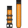 imageGarmin QuickFit 20mm BlackPebble Gray Silicone BandGraphiteSparkOrange