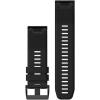 imageGarmin QuickFit 22 Watch Band  Jacquardweave Nylon Strap  Heathered BlackBlack Silicone