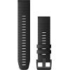 imageGarmin QuickFit 22 Watch Band  Jacquardweave Nylon Strap  Heathered BlackBlack Silicone