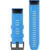 imageGarmin QuickFit 22 Watch Band  Jacquardweave Nylon Strap  Heathered BlackCyan Blue Silicone