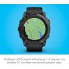 imageGarmin fnix 7S Pro Sapphire Solar Multisport GPS Smartwatch Builtin Flashlight Solar Charging Capability SandSlate Gray w Black Band