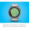 imageGarmin fnix 7S Pro Sapphire Solar Multisport GPS Smartwatch Builtin Flashlight Solar Charging Capability SandTitanium with Fog GrayEmber Orange Band