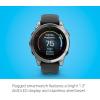 imageGarmin fnix E  47 mm AMOLED Premium Multisport GPS Smartwatch LongLasting Battery Life Stainless Steel with Black BandStainless Steel with Black BandE