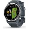 imageGarmin Approach S50 Advanced Golf GPS Smartwatch AMOLED Display OnCourse Features WristBased Heart Rate Slate Aluminum Bezel with Black ComfortFit Nylon BandGray
