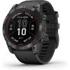 imageGarmin fnix 7S Pro Sapphire Solar Multisport GPS Smartwatch Builtin Flashlight Solar Charging Capability SandCarbon Gray DLC Titanium with Blk Band