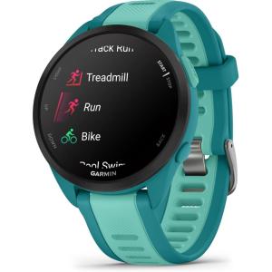 imageGarmin Forerunner 165 Music Running Smartwatch Colorful AMOLED Display Training Metrics and Recovery Insights Music on Your Wrist BlackTurquoise