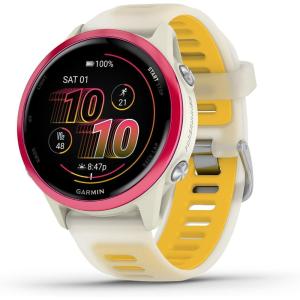 imageGarmin Forerunner 570 47mm Advanced GPS Running and Triathlon Smartwatch AMOLED Display Training and Recovery Features Indigo Aluminum with Translucent Imperial PurpleIndigo BandRaspberry with BoneMango