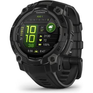 imageGarmin Instinct 3 45mm AMOLED Display Rugged Outdoor GPS Smartwatch MetalReinforced Bezel Builtin Flashlight Up to 18 Days of Battery Life BlackAMOLED Black
