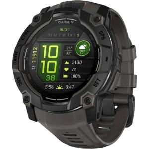 imageGarmin Instinct 3 45mm AMOLED Display Rugged Outdoor GPS Smartwatch MetalReinforced Bezel Builtin Flashlight Up to 18 Days of Battery Life BlackAMOLED Charcoal