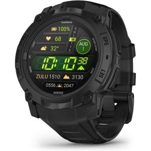 imageGarmin Instinct 3 45mm AMOLED Display Rugged Outdoor GPS Smartwatch MetalReinforced Bezel Builtin Flashlight Up to 18 Days of Battery Life BlackBlack with Black Band