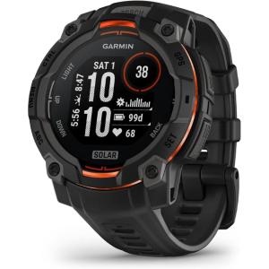 imageGarmin Instinct 3 45mm AMOLED Display Rugged Outdoor GPS Smartwatch MetalReinforced Bezel Builtin Flashlight Up to 18 Days of Battery Life BlackSolar Black