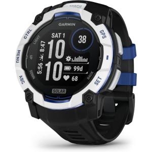 imageGarmin Instinct 3 45mm AMOLED Display Rugged Outdoor GPS Smartwatch MetalReinforced Bezel Builtin Flashlight Up to 18 Days of Battery Life BlackWhitestone and Bolt Blue