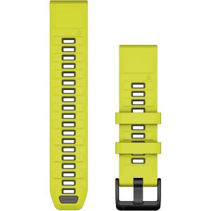 imageGarmin QuickFit 20mm BlackPebble Gray Silicone BandAmpYellowGrph