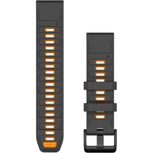 imageGarmin QuickFit 20mm BlackPebble Gray Silicone BandGraphiteSparkOrange