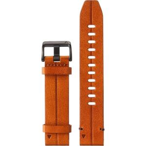 imageGarmin QuickFit 22 Watch Band  Jacquardweave Nylon Strap  Heathered BlackChestnut Leather