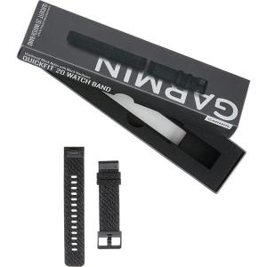 imageGarmin QuickFit 22 Watch Band  Jacquardweave Nylon Strap  Heathered BlackHeathered Black Nylon with Black Hardware