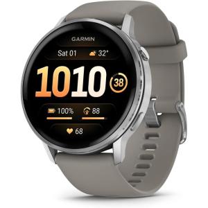 imageGarmin Venu 4 41mm Advanced Health and Fitness GPS Smartwatch Bright and Colorful Display Builtin Flashlight 10 Days of Battery Life Lunar Gold with Bone Silicone BandSilver Gray