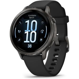 imageGarmin Venu 4 41mm Advanced Health and Fitness GPS Smartwatch Bright and Colorful Display Builtin Flashlight 10 Days of Battery Life Lunar Gold with Bone Silicone BandSlate and Black