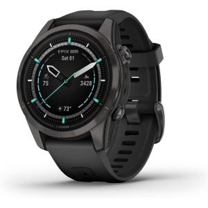 imageGarmin epix Pro Gen 2 Sapphire Edition 51mm High Performance Smartwatch Advanced Training Technology Builtin Flashlight BlackCarbon Gray DLC Titanium with Black Band