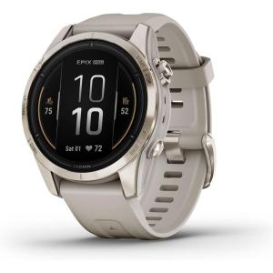 imageGarmin epix Pro Gen 2 Sapphire Edition 51mm High Performance Smartwatch Advanced Training Technology Builtin Flashlight BlackSoft Gold with Light Sand Band
