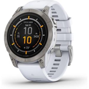 imageGarmin epix Pro Gen 2 Sapphire Edition 51mm High Performance Smartwatch Advanced Training Technology Builtin Flashlight BlackTitanium with Whitestone Band