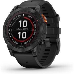 imageGarmin fnix 7S Pro Sapphire Solar Multisport GPS Smartwatch Builtin Flashlight Solar Charging Capability SandSlate Gray with Black Band