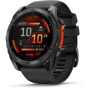 imageGarmin fnix E  47 mm AMOLED Premium Multisport GPS Smartwatch LongLasting Battery Life Stainless Steel with Black BandSlate Gray with Black Band  51 mm