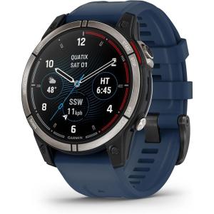 imageGarmin quatix 7X Solar Edition Marine GPS Smartwatch Solar Charging Capabilities Durable Watch with Flashlight Tide Changes and Anchor Drag Alerts Waypoint MarkingSapphire Edition