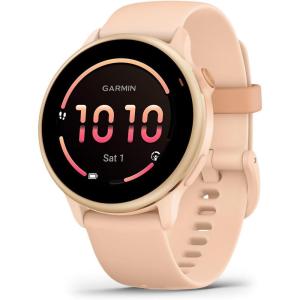 imageGarmin vvoactive 6 Health and Fitness GPS Smartwatch AMOLED Display Up to 11 Days of Battery Metallic Jasper Green with Jasper Green BandPink Dawn