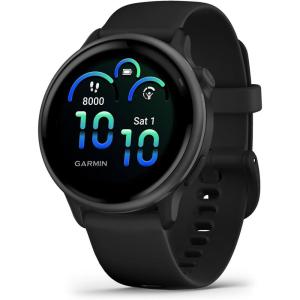 imageGarmin vvoactive 6 Health and Fitness GPS Smartwatch AMOLED Display Up to 11 Days of Battery Metallic Jasper Green with Jasper Green BandSlate with Black
