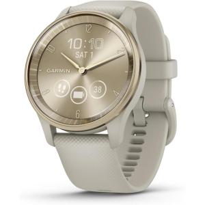 imageGarmin vvomove Trend Stylish Hybrid Smartwatch LongLasting Battery Life Dynamic Watch Hands and Touchscreen Display IvoryFrench Gray