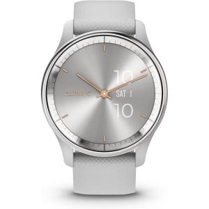 imageGarmin vvomove Trend Stylish Hybrid Smartwatch LongLasting Battery Life Dynamic Watch Hands and Touchscreen Display IvoryMist Gray