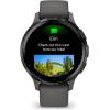imageGarmin Venu 3 Silver Stainless Steel Bezel 14Inch AMOLED Touchscreen Display Smart Watch with 45mm Whitestone Case and Silicone BandPebble Gray