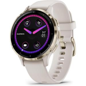 imageGarmin Venu 3 Silver Stainless Steel Bezel 14Inch AMOLED Touchscreen Display Smart Watch with 45mm Whitestone Case and Silicone BandIvory
