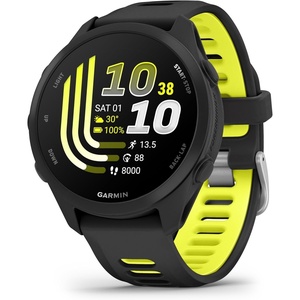 image:imageGarmin Forerunner 170 Music GPS Running Smartwatch Advanced Training Metrics and Recovery Insights Plus Music Storage Black with BlackAmp Yellow Band