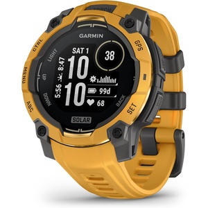 image:imageGarmin Instinct 3  45 mm Solar Rugged Outdoor GPS Smartwatch Builtin Flashlight Alpine Rush Collection Limited Edition Color Sunburst with SunburstGray Band