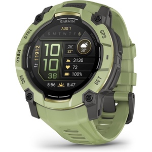 image:imageGarmin Instinct 3  50 mm AMOLED Display Rugged Outdoor GPS Smartwatch Builtin Flashlight Alpine Rush Collection Limited Edition Color Fern Green with Fern Green Band