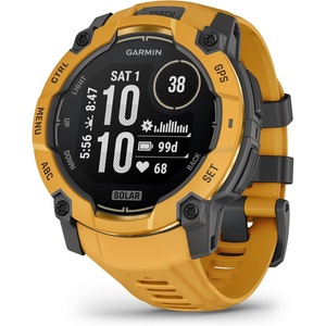image:imageGarmin Instinct 3  50 mm Solar Rugged Outdoor GPS Smartwatch Builtin Flashlight Alpine Rush Collection Limited Edition Color Sunburst with SunburstGray Band